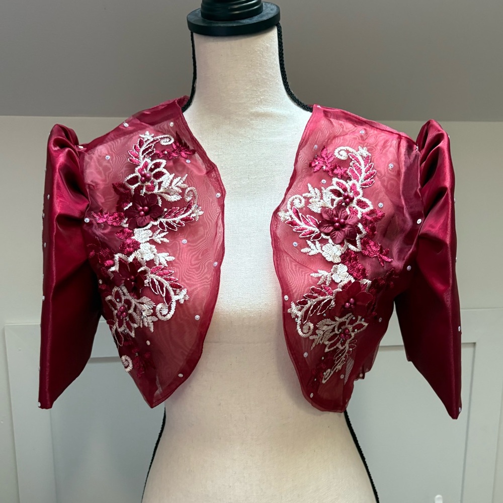 Filipiniana Bolero Lady Barong Traditional National Costume  embroidery